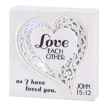 Love Each Other Tabletop Plaque (Light Up)