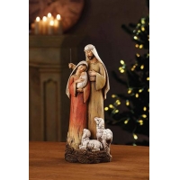 Holy Family with Lambs, 12" H