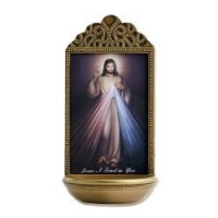 Holy Water Font - Divine Mercy Jesus, 6"