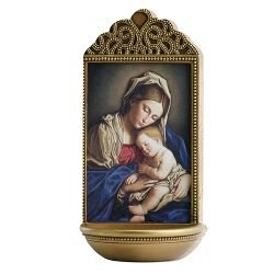 Holy Water Font - Madonna & Child, 6"