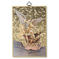 Woodcut Plaque - Saint Michael, 6" (Italy)
