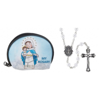 Imitation Pearl (White) Rosary with Case