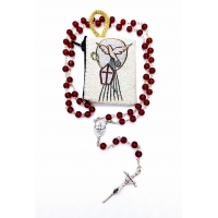 Confirmation Rosary (Burgundy) with Case Set