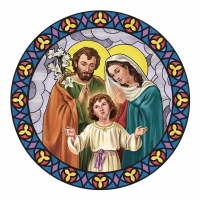 Holy Family Stained Glass Static Decal