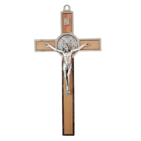 St. Benedict Wall Crucifix, 8" (Italy)