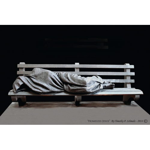 Homeless Jesus (Mini Replica) - Sculpture By Timothy P. Schmalz